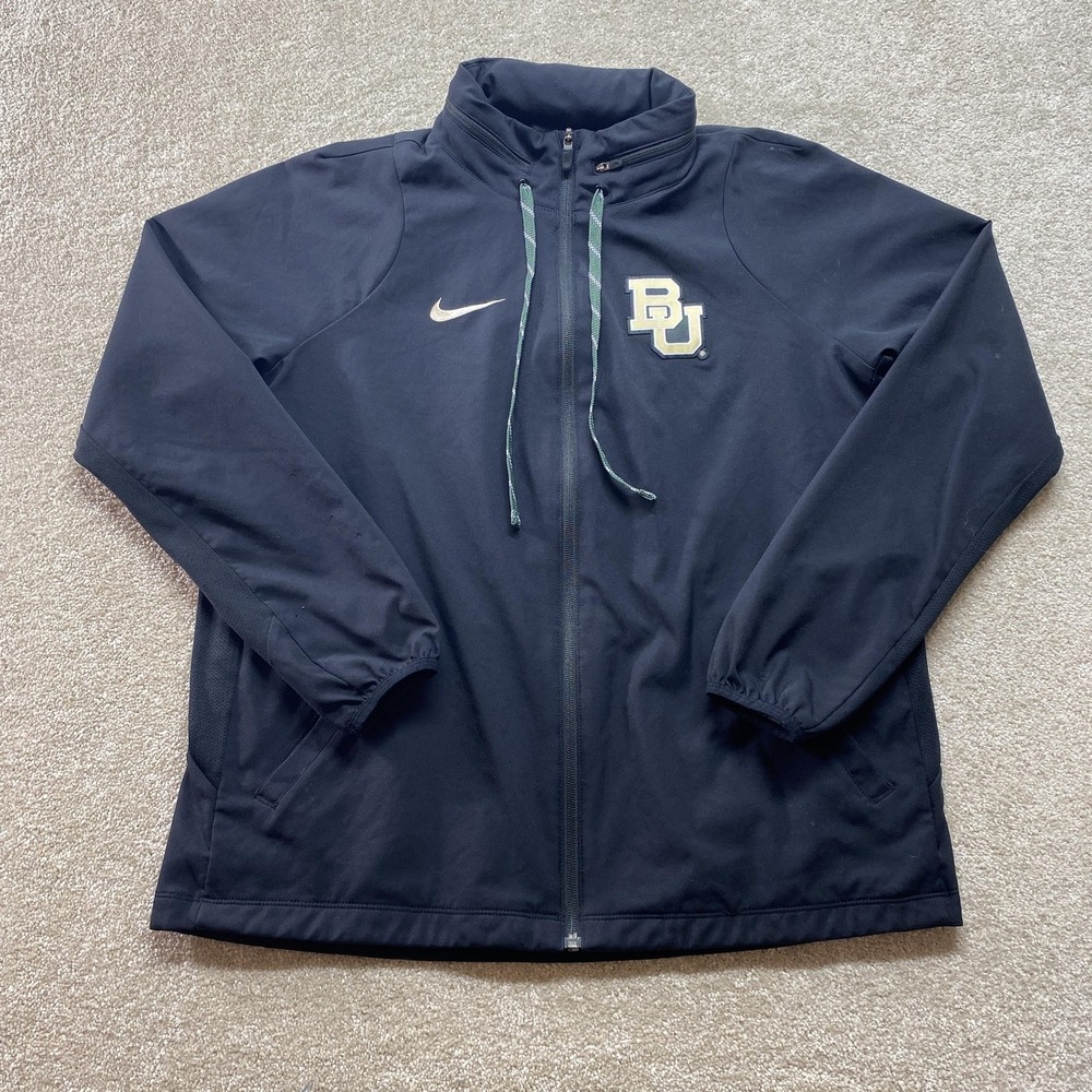 Baylor Bears Jacket Mens Large NCAA Basketball‎ Nike Dri Fit Full Zip Polyester